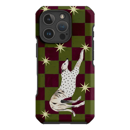 Check Greyhound Green Printed Phone Cases iPhone 16 Pro / Toughie by Lisa Hu - The Dairy