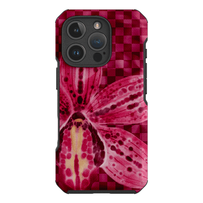 Check Orchid Printed Phone Cases iPhone 16 Pro / Toughie by Sally Hungerford - The Dairy