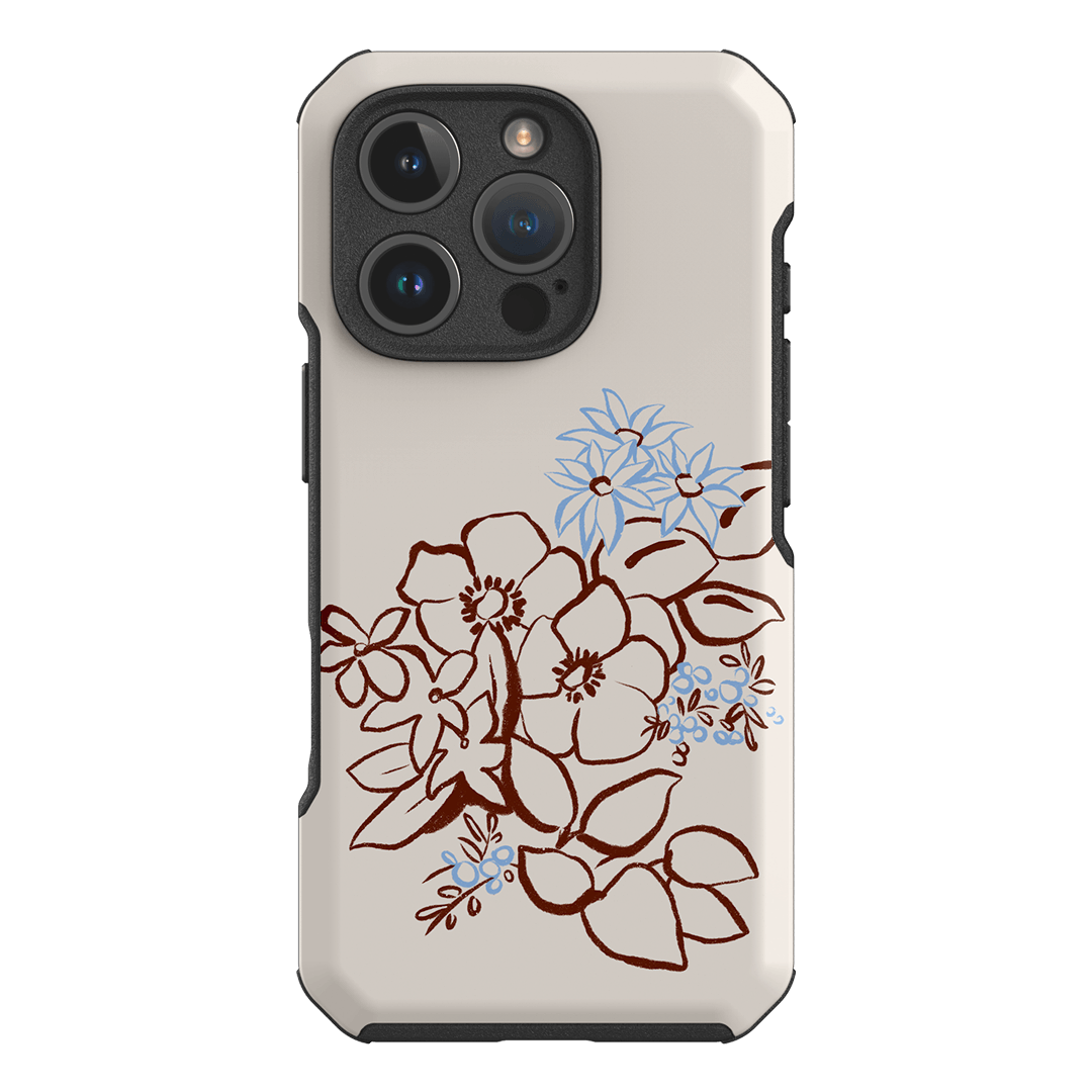 Cream Posy Printed Phone Cases iPhone 16 Pro / Toughie by Typoflora - The Dairy