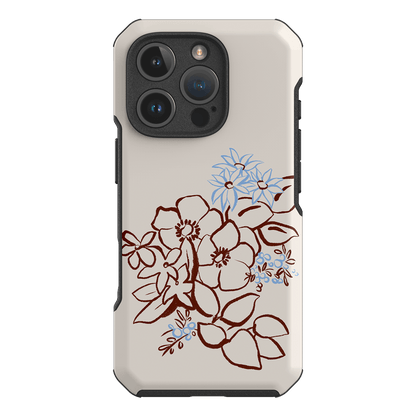 Cream Posy Printed Phone Cases iPhone 16 Pro / Toughie by Typoflora - The Dairy