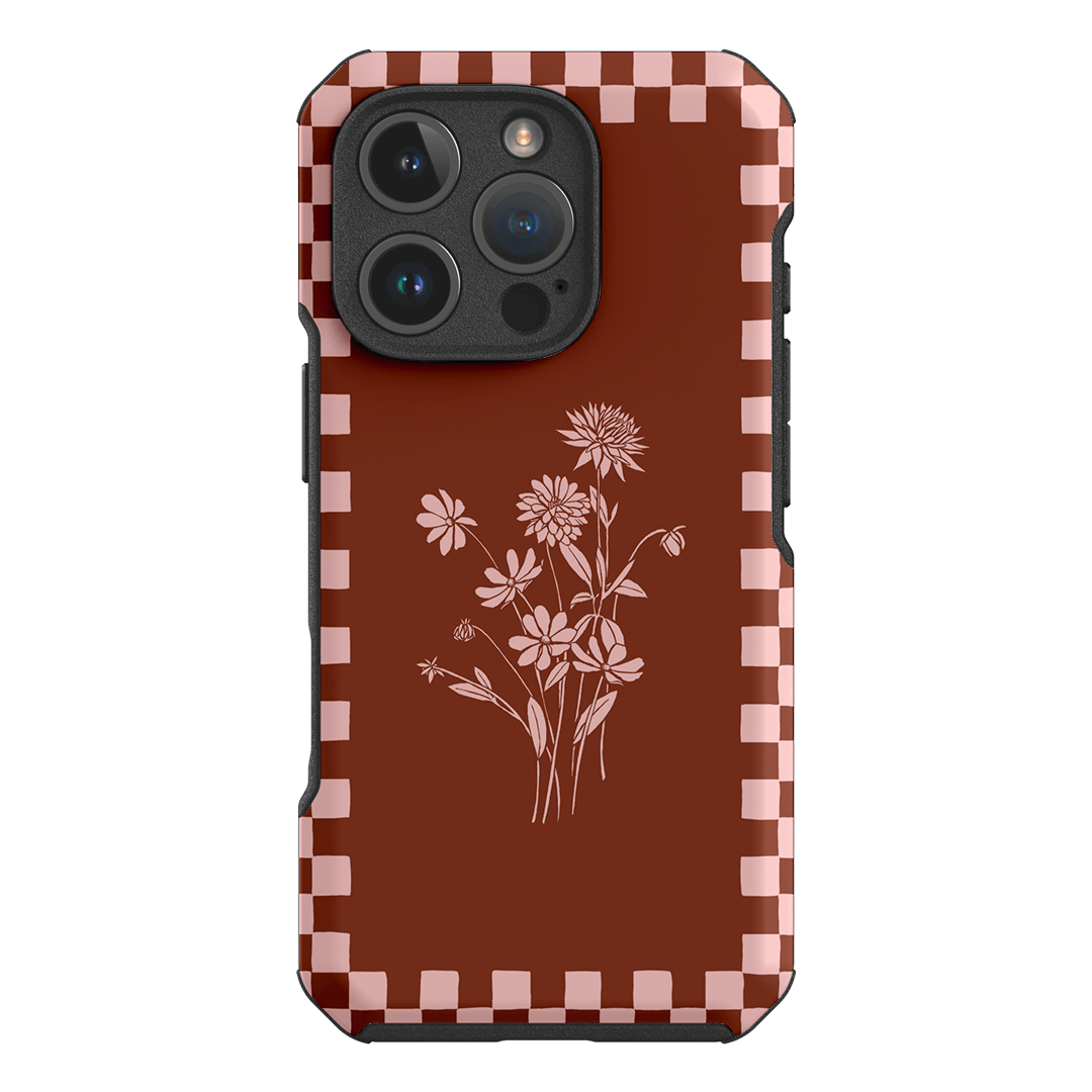 Dahlia Check Printed Phone Cases iPhone 16 Pro / Toughie by Typoflora - The Dairy