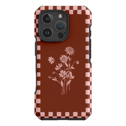 Dahlia Check Printed Phone Cases iPhone 16 Pro / Toughie by Typoflora - The Dairy