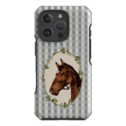 Gingham Horse Printed Phone Cases iPhone 16 Pro / Toughie by Kasiags Art - The Dairy