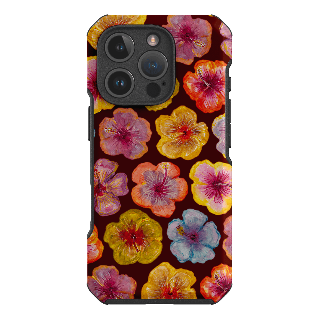 Hibiscus Holiday Rouge Printed Phone Cases iPhone 16 Pro / Toughie by BG. Studio - The Dairy