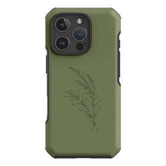 Khaki Wattle Printed Phone Cases iPhone 16 Pro / Toughie by Typoflora - The Dairy