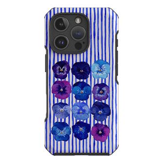 Striped Pansies Printed Phone Cases iPhone 16 Pro / Toughie by Kayla Henley - The Dairy