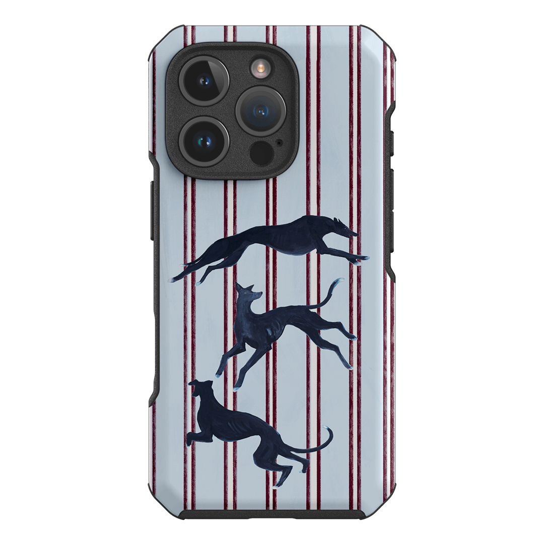 Stripey Hounds Printed Phone Cases iPhone 16 Pro / Toughie by Lisa Hu - The Dairy