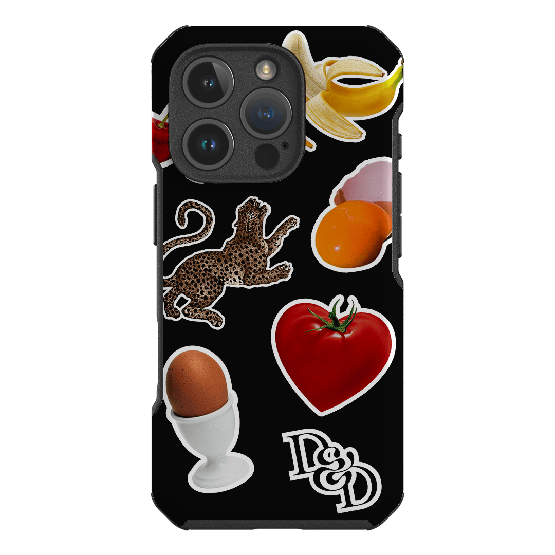 Sunday Stickers Black Printed Phone Cases iPhone 16 Pro / Toughie by Desmond & Dempsey - The Dairy