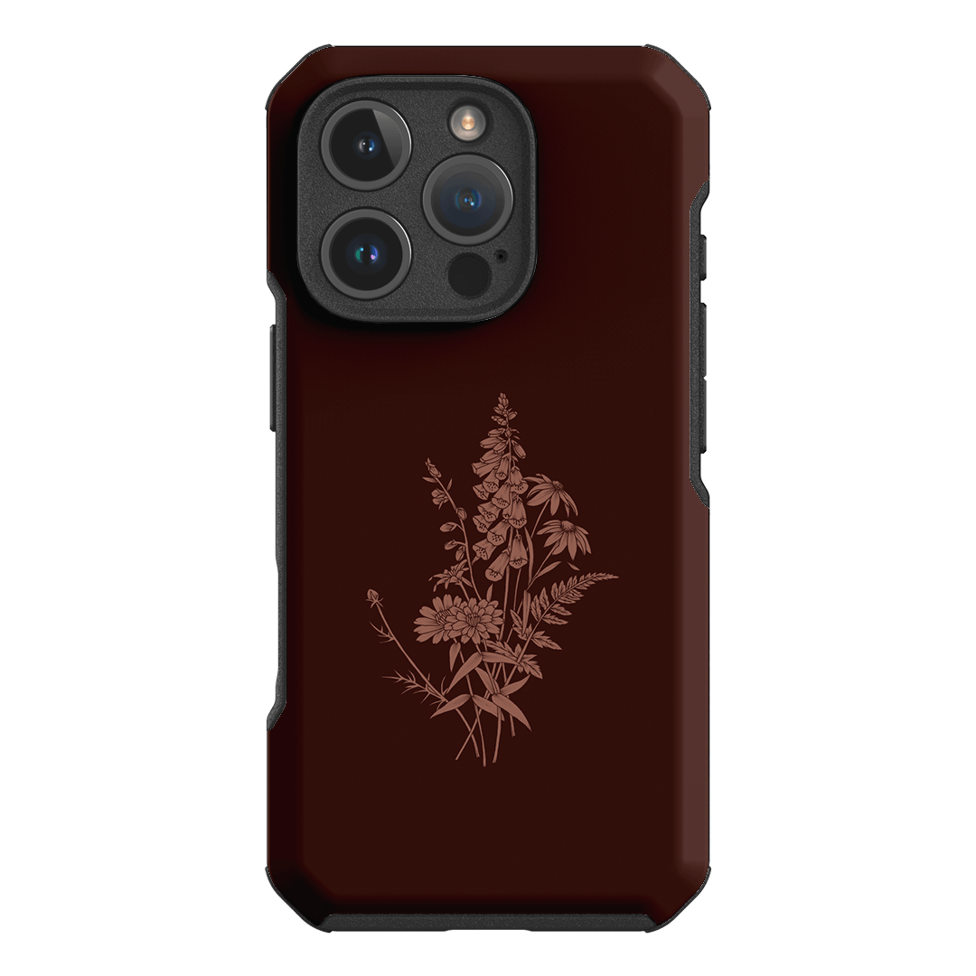 Wildflowers Mocha Printed Phone Cases iPhone 16 Pro / Toughie by Typoflora - The Dairy