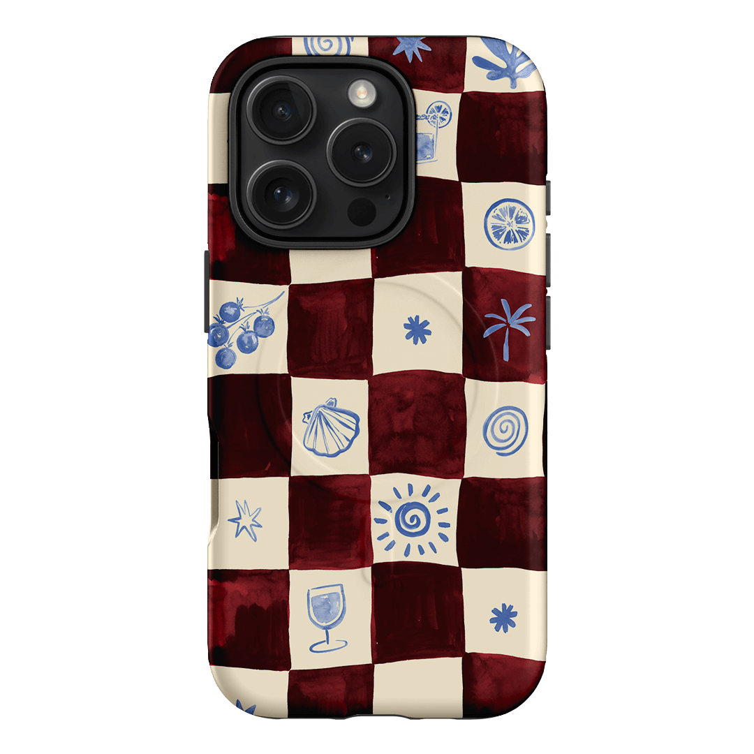 Afternoon Mezze Maroon Printed Phone Cases iPhone 16 Pro / Armoured MagSafe by Charlie Taylor - The Dairy