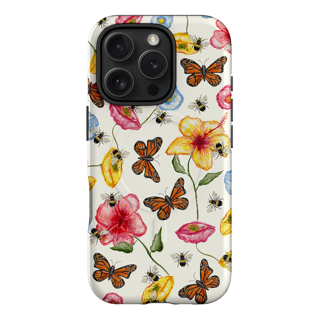 Butterflies & Bees Printed Phone Cases iPhone 16 Pro / Armoured MagSafe by BG. Studio - The Dairy