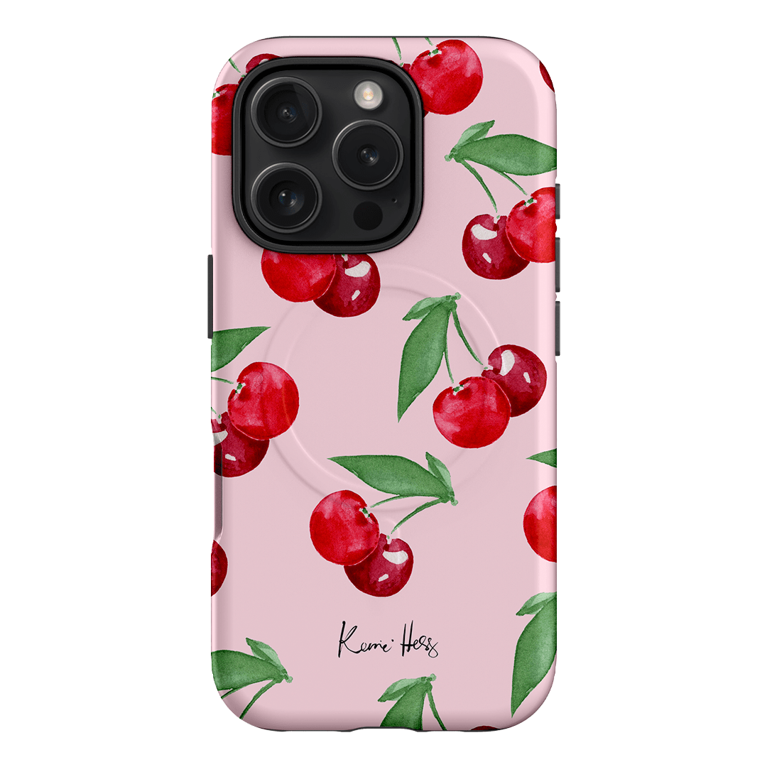 Cherry Rose Printed Phone Cases iPhone 16 Pro / Armoured MagSafe by Kerrie Hess - The Dairy