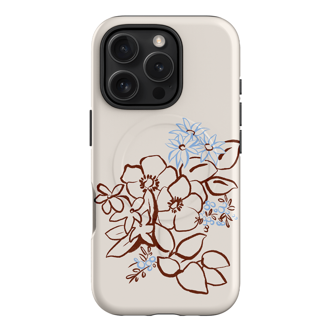 Cream Posy Printed Phone Cases iPhone 16 Pro / Armoured MagSafe by Typoflora - The Dairy