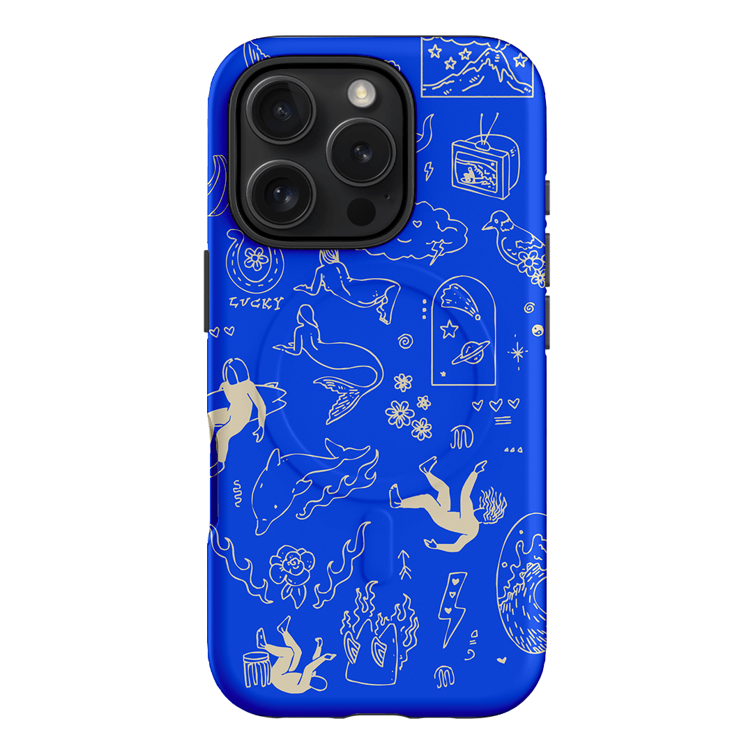 Easty Flash Blue Printed Phone Cases iPhone 16 Pro / Armoured MagSafe by Easty Beasty - The Dairy