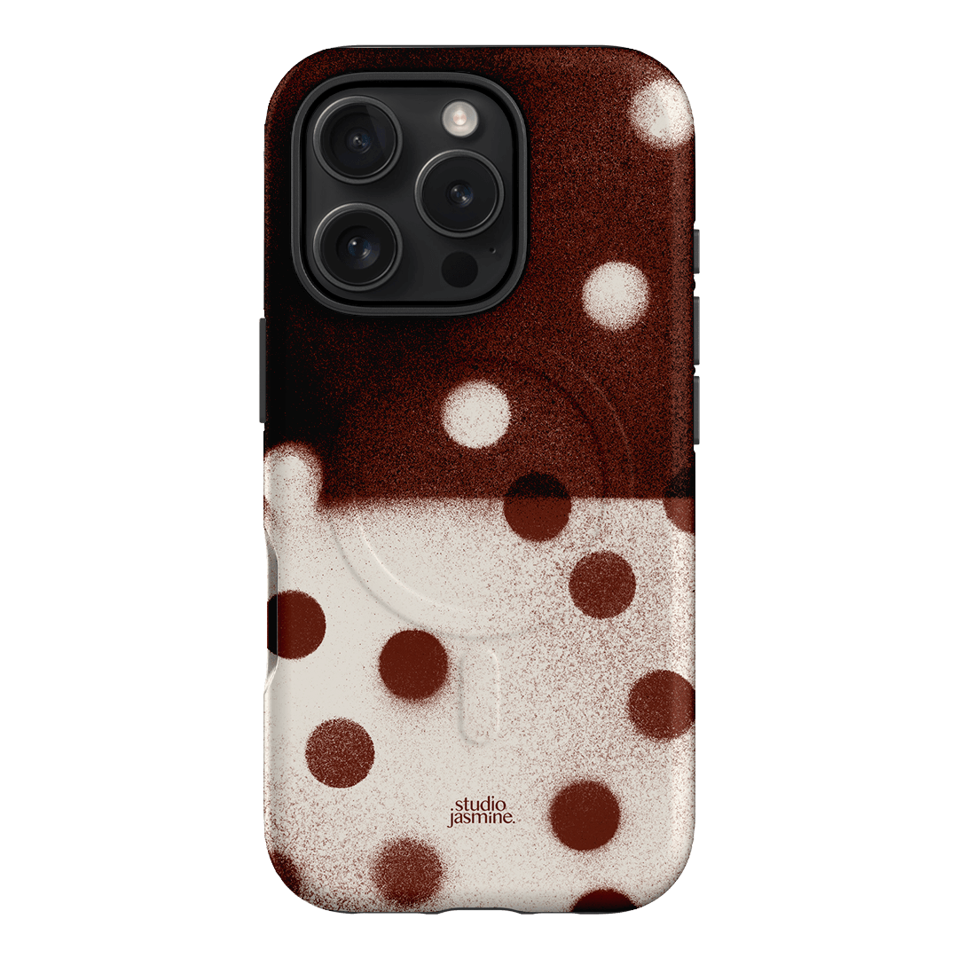 Espresso Polka Dot Printed Phone Cases iPhone 16 Pro / Armoured MagSafe by Jasmine Dowling - The Dairy