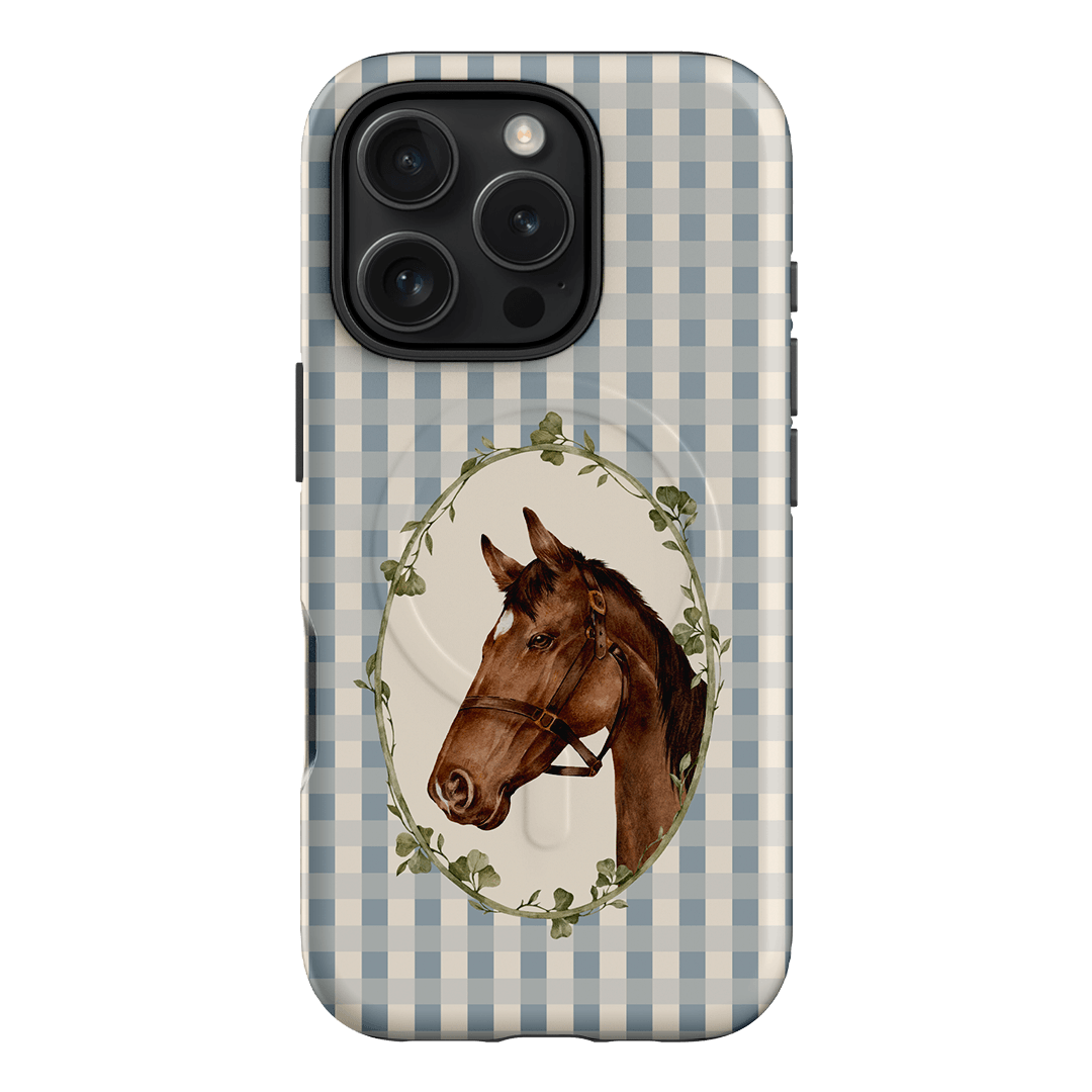 Gingham Horse Printed Phone Cases iPhone 16 Pro / Armoured MagSafe by Kasiags Art - The Dairy