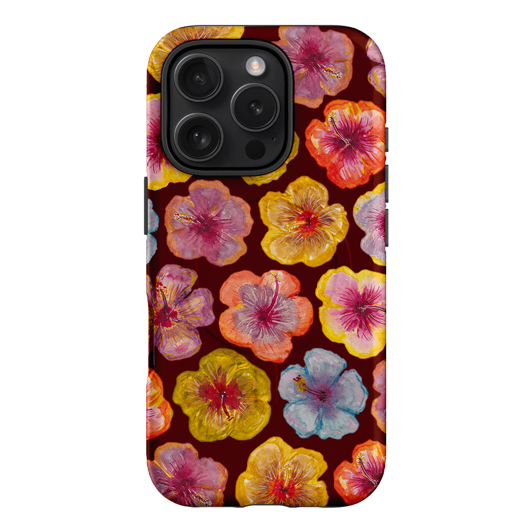 Hibiscus Holiday Rouge Printed Phone Cases iPhone 16 Pro / Armoured MagSafe by BG. Studio - The Dairy