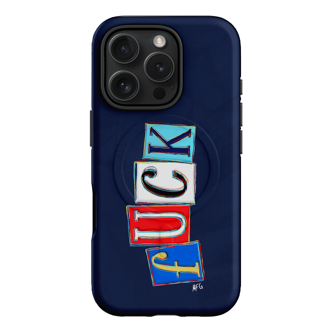 Lil Fcks Blue Printed Phone Cases iPhone 16 Pro / Armoured MagSafe by Margarbs Art - The Dairy