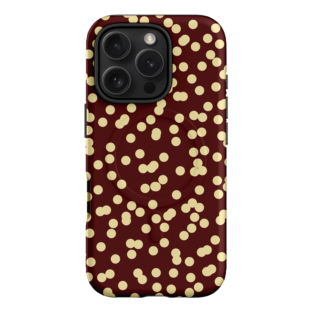 Mini Confetti Burgundy Butter Printed Phone Cases iPhone 16 Pro / Armoured MagSafe by Veronica Tucker - The Dairy