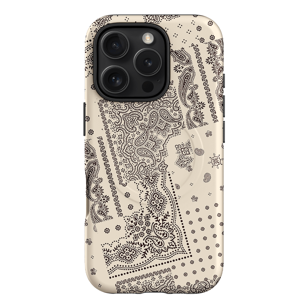 Paisley Ecru Printed Phone Cases iPhone 16 Pro / Armoured MagSafe by The Dairy - The Dairy
