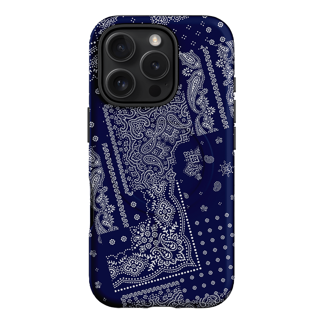 Paisley Indigo Printed Phone Cases iPhone 16 Pro / Armoured MagSafe by The Dairy - The Dairy