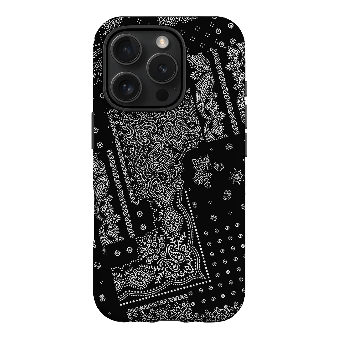 Paisley Noir Printed Phone Cases iPhone 16 Pro / Armoured MagSafe by The Dairy - The Dairy