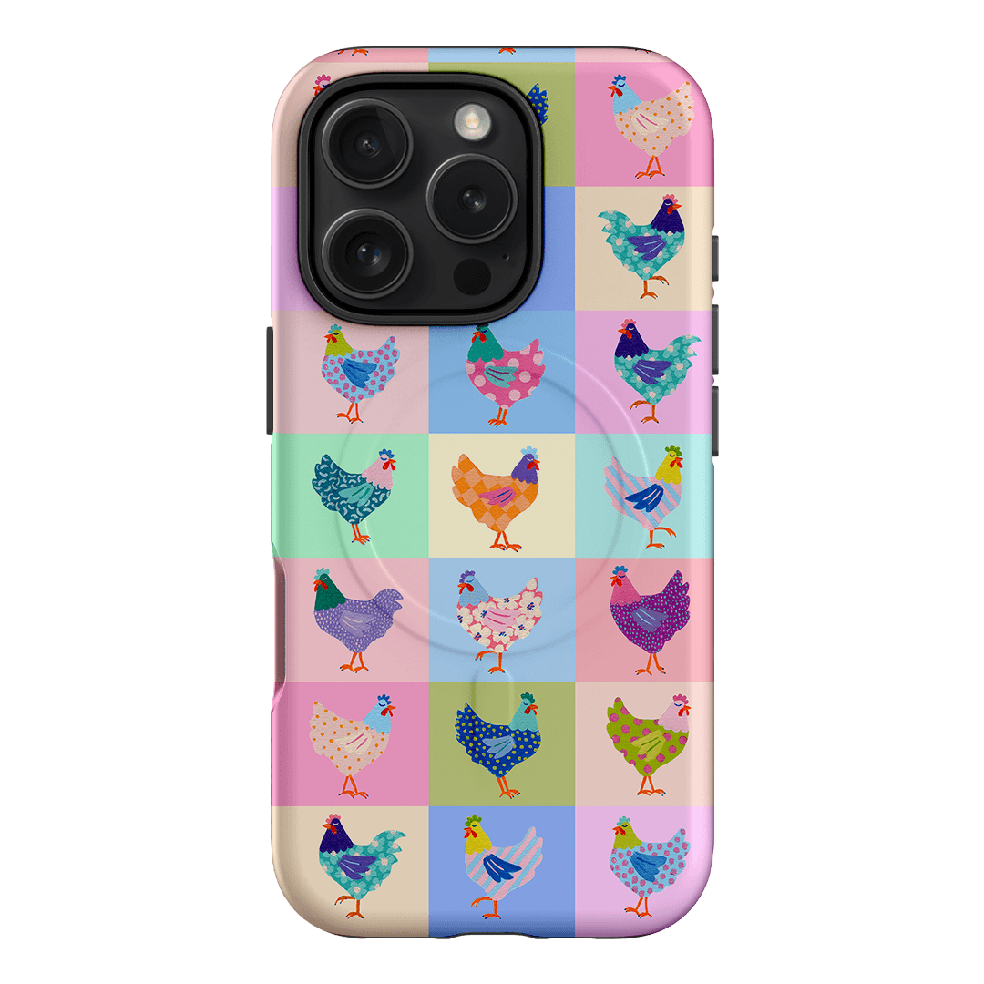 Pastel Chickens Printed Phone Cases iPhone 16 Pro / Armoured MagSafe by Kayla Henley - The Dairy