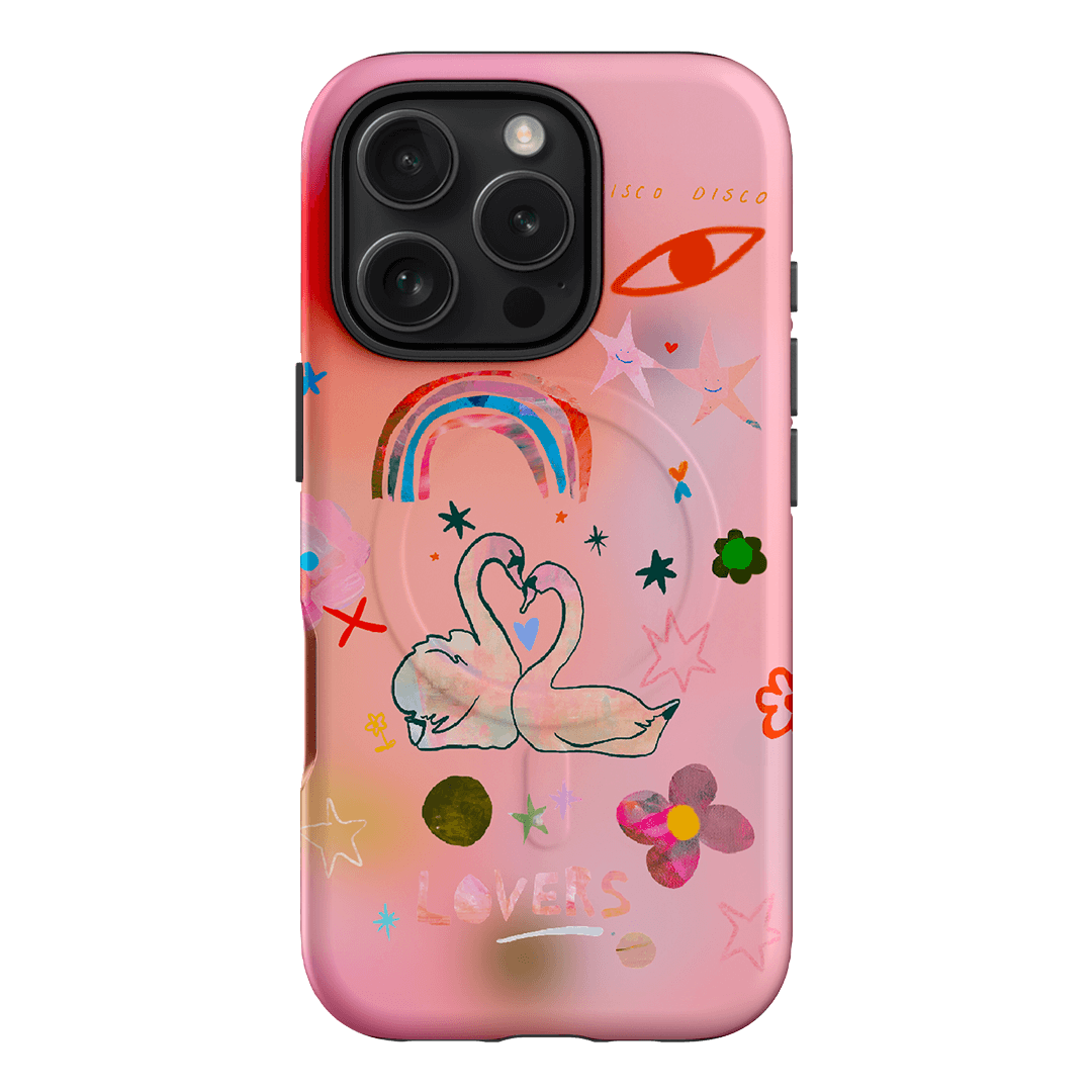 Pink Swan Printed Phone Cases iPhone 16 Pro / Armoured MagSafe by Kate Eliza - The Dairy