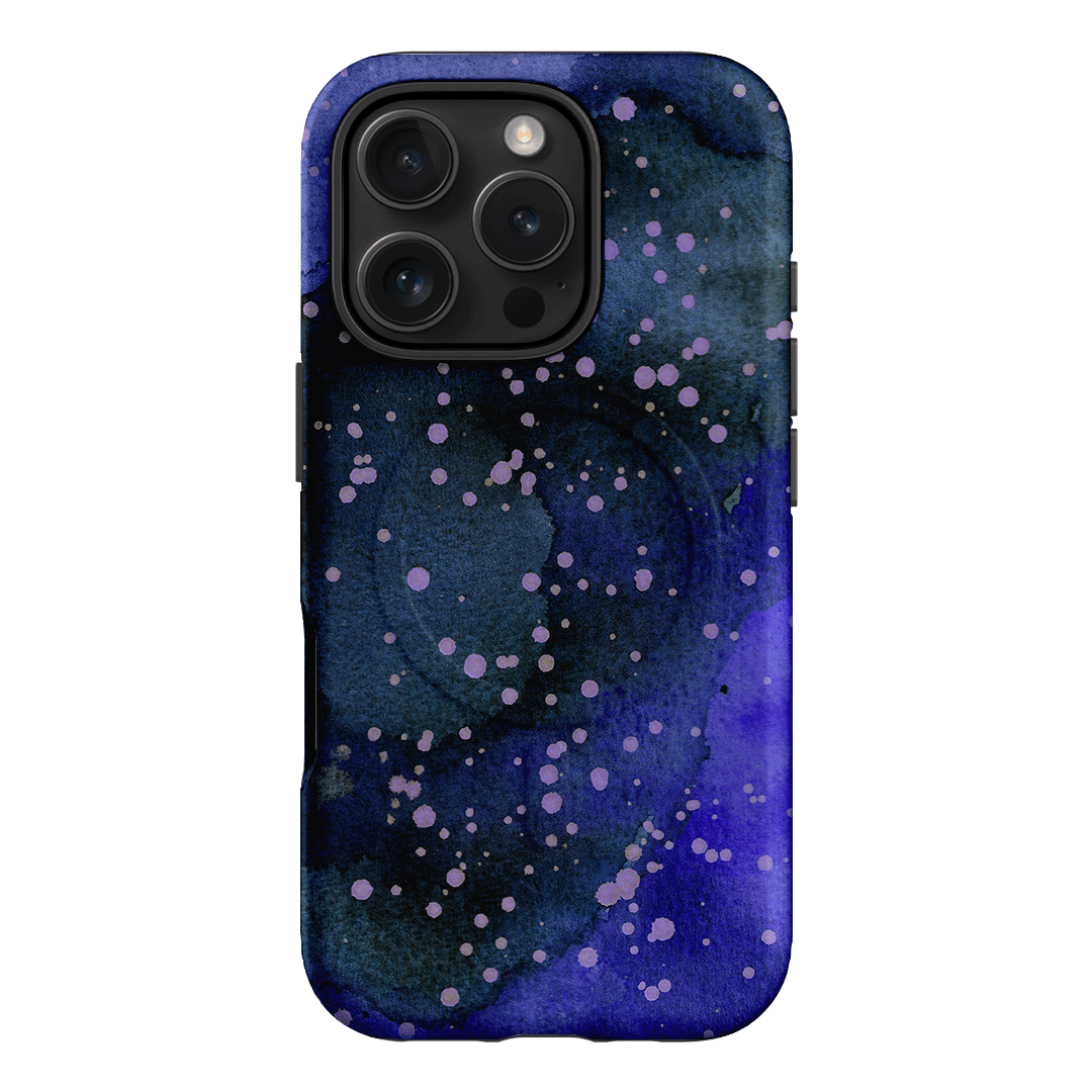 Spotty Navy Printed Phone Cases iPhone 16 Pro / Armoured MagSafe by The Dairy - The Dairy
