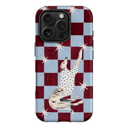 Check Greyhound Blue Printed Phone Cases iPhone 16 Pro / Armoured by Lisa Hu - The Dairy