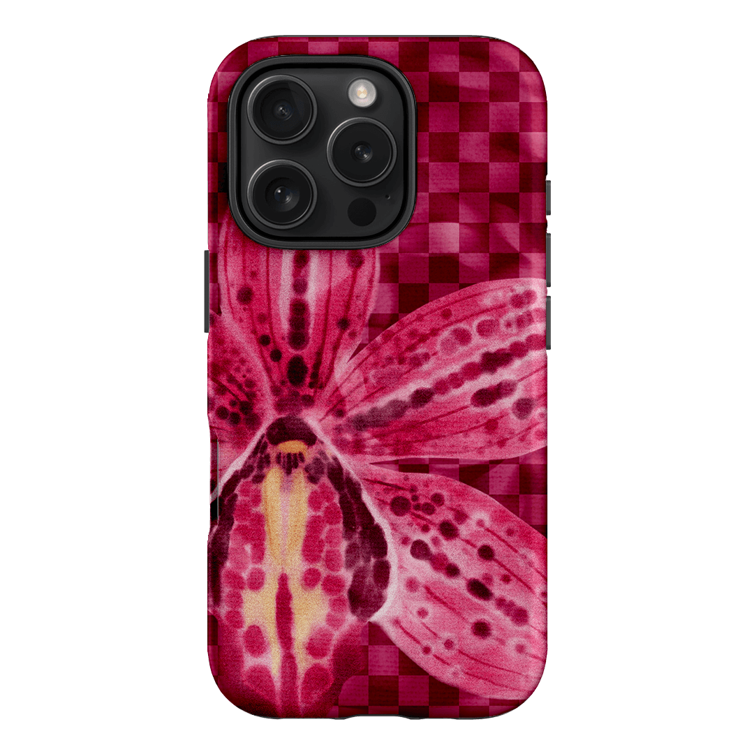 Check Orchid Printed Phone Cases iPhone 16 Pro / Armoured by Sally Hungerford - The Dairy