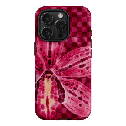Check Orchid Printed Phone Cases iPhone 16 Pro / Armoured by Sally Hungerford - The Dairy
