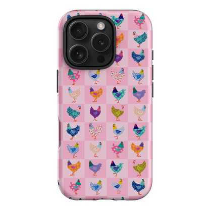 Checkered Chickens Printed Phone Cases iPhone 16 Pro / Armoured by Kayla Henley - The Dairy