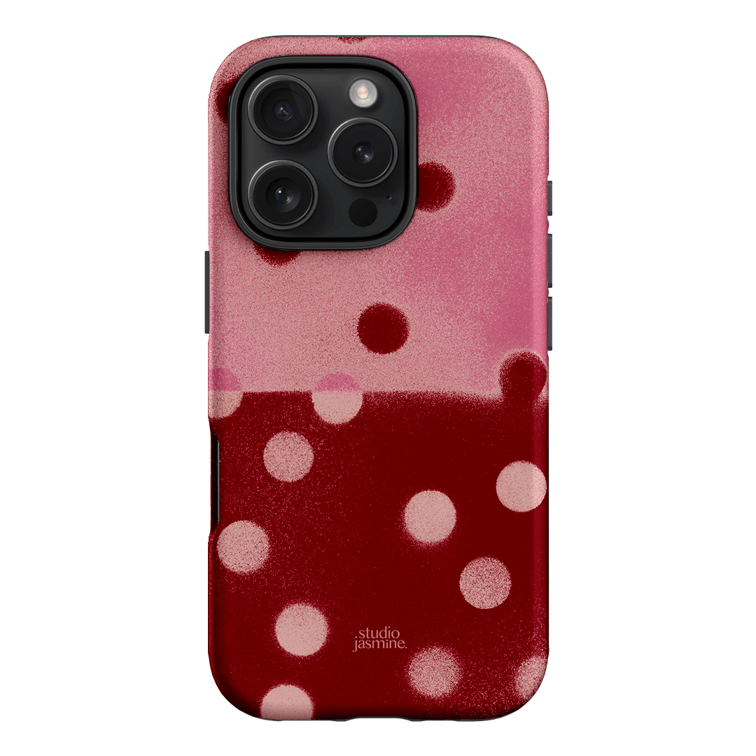 Cherry Polka Dot Printed Phone Cases iPhone 16 Pro / Armoured by Jasmine Dowling - The Dairy