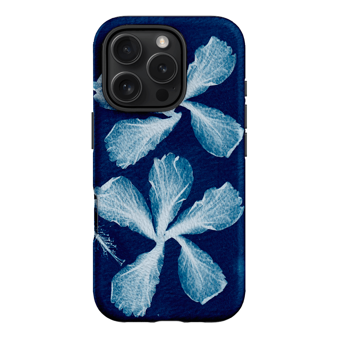 Hibiscus Cyanotype Printed Phone Cases iPhone 16 Pro / Armoured by Sally Hungerford - The Dairy