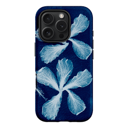 Hibiscus Cyanotype Printed Phone Cases iPhone 16 Pro / Armoured by Sally Hungerford - The Dairy