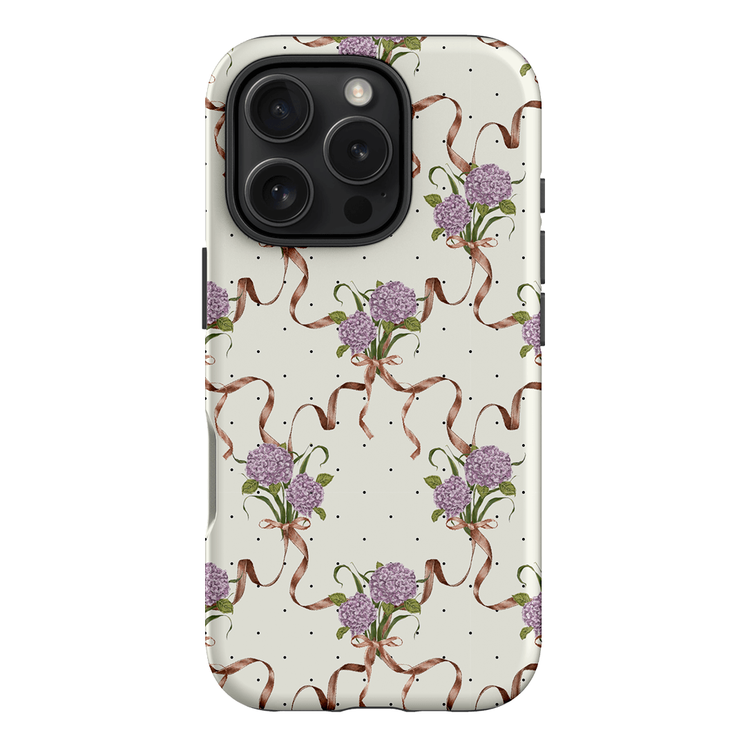 Hydrangea Ribbon Printed Phone Cases iPhone 16 Pro / Armoured by Veronica Tucker - The Dairy