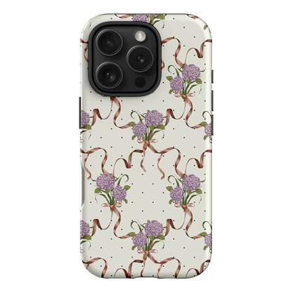 Hydrangea Ribbon Printed Phone Cases iPhone 16 Pro / Armoured by Veronica Tucker - The Dairy