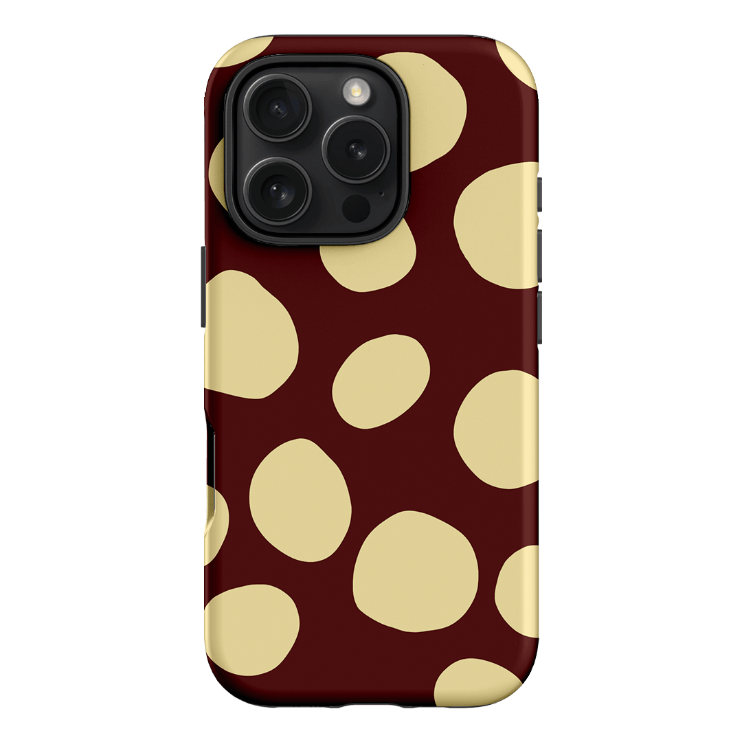 Pebbles Burgundy Butter Printed Phone Cases iPhone 16 Pro / Armoured by Veronica Tucker - The Dairy