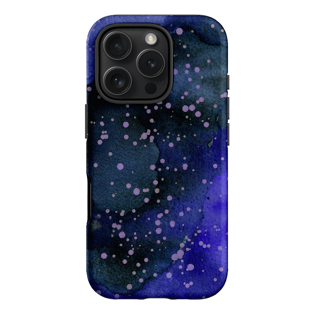 Spotty Navy Printed Phone Cases iPhone 16 Pro / Armoured by The Dairy - The Dairy
