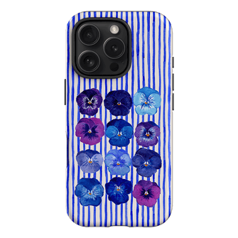 Striped Pansies Printed Phone Cases iPhone 16 Pro / Armoured by Kayla Henley - The Dairy