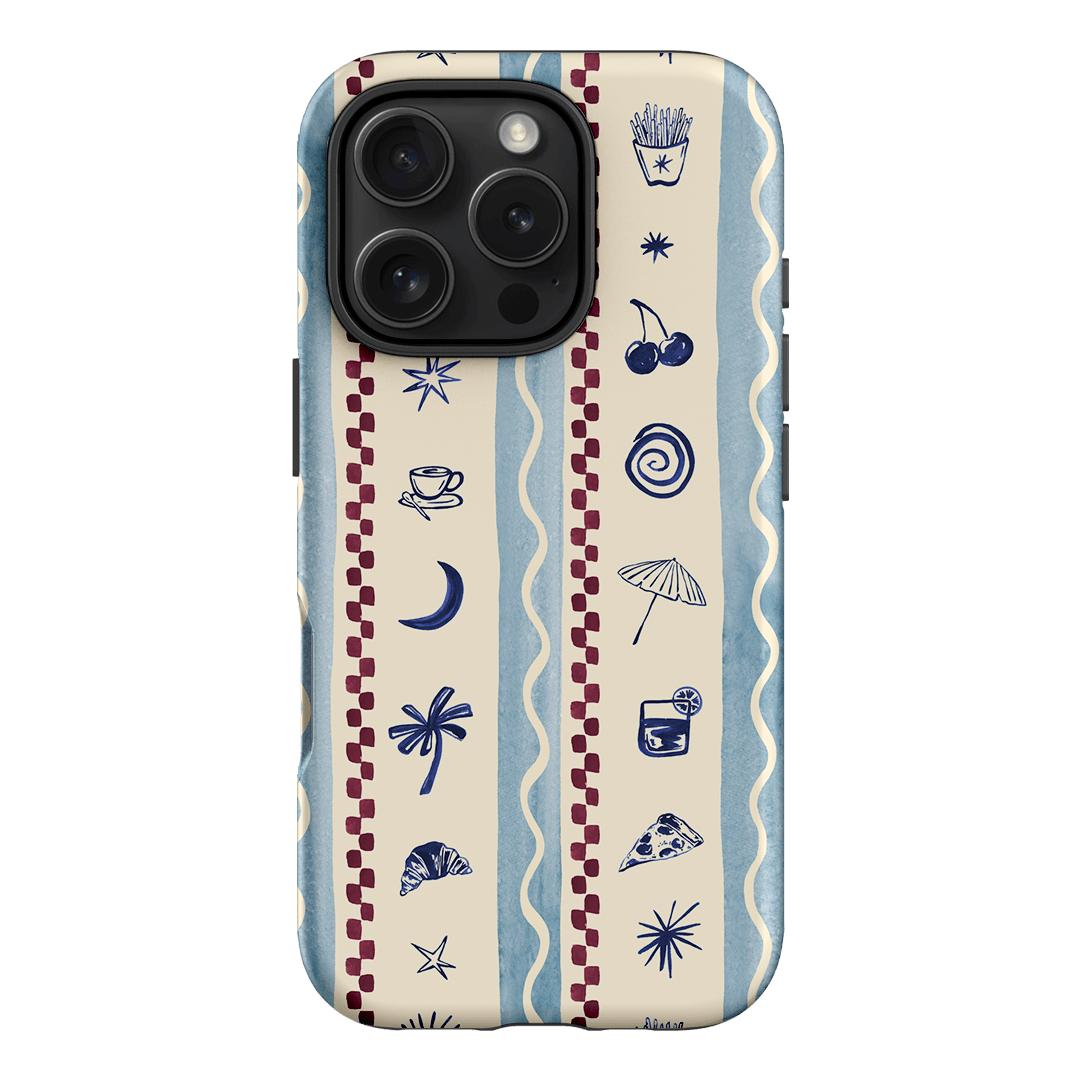 Summer Snacks Blue Printed Phone Cases iPhone 16 Pro / Armoured by Charlie Taylor - The Dairy
