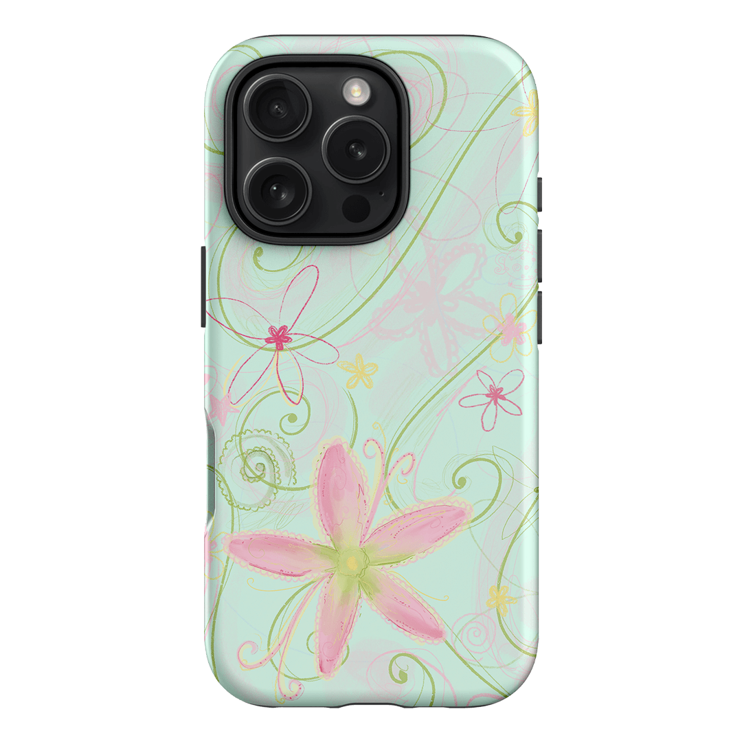 Swirl Blue Printed Phone Cases iPhone 16 Pro / Armoured by Kayla Carr - The Dairy