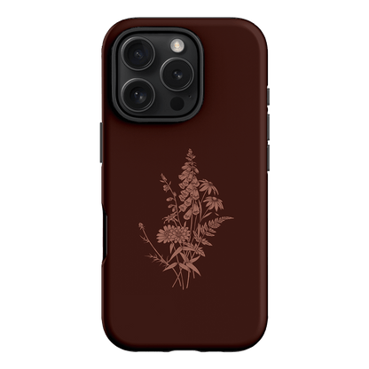 Wildflowers Mocha Printed Phone Cases iPhone 16 Pro / Armoured by Typoflora - The Dairy