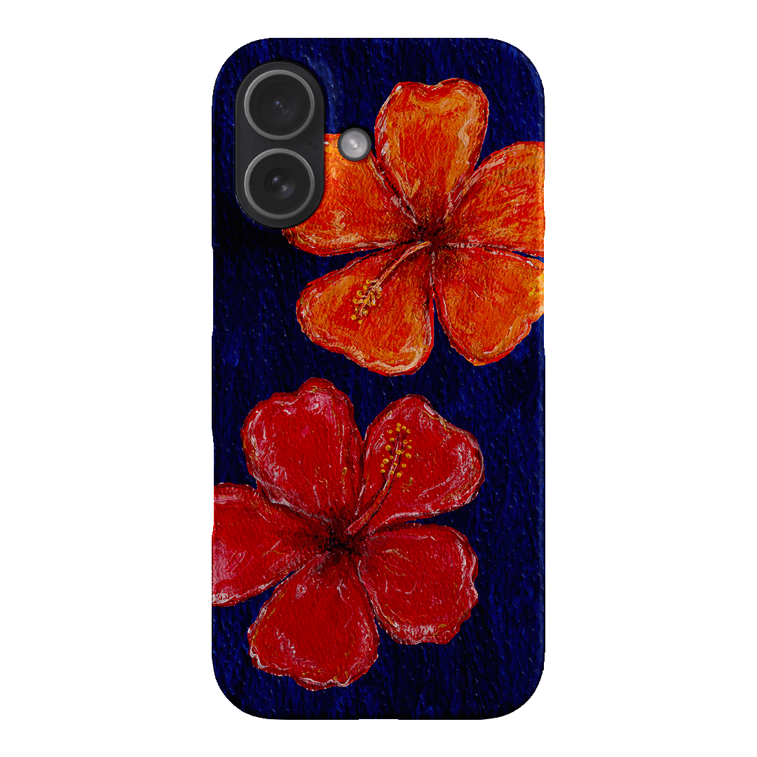 Hibiscus Flower Deep Blue Printed Phone Cases iPhone 17 / Snap by BG. Studio - The Dairy