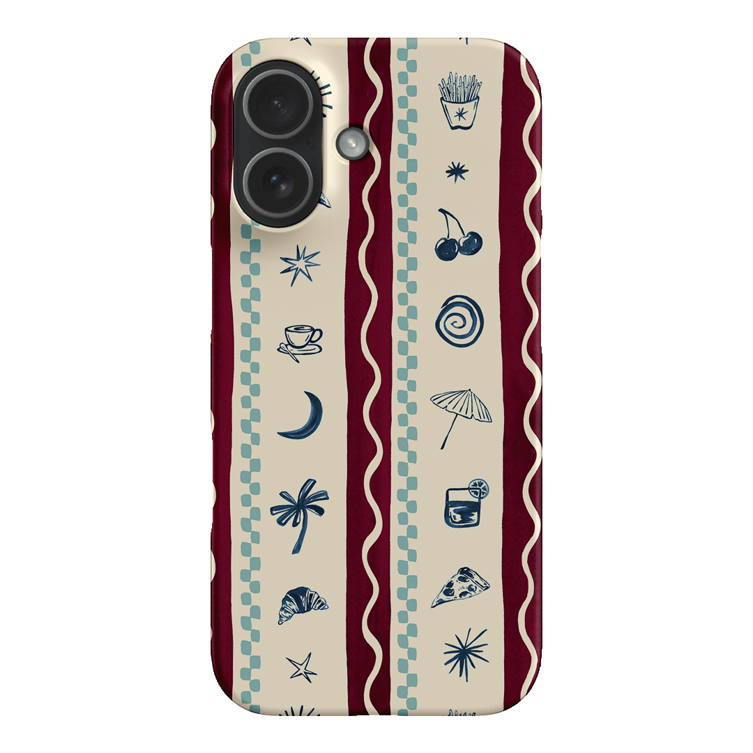 Summer Snacks Burgundy Printed Phone Cases iPhone 17 / Snap by Charlie Taylor - The Dairy