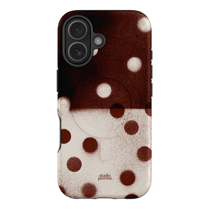 Espresso Polka Dot Printed Phone Cases iPhone 17 / Armoured MagSafe by Jasmine Dowling - The Dairy