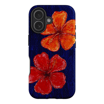 Hibiscus Flower Deep Blue Printed Phone Cases iPhone 17 / Armoured MagSafe by BG. Studio - The Dairy