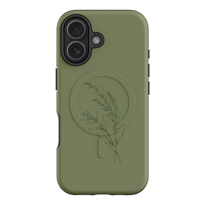Khaki Wattle Printed Phone Cases iPhone 17 / Armoured MagSafe by Typoflora - The Dairy