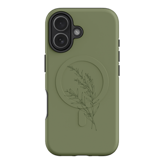 Khaki Wattle Printed Phone Cases iPhone 17 / Armoured MagSafe by Typoflora - The Dairy